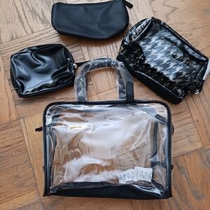 Travel set wash bag,  cosmetics, jewelry pouch set